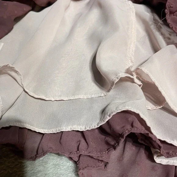 Storia Dress Womens Small Tiered Ruffle Tulle Ombre Mini Boho Coquette Romantic - Picture 6 of 7